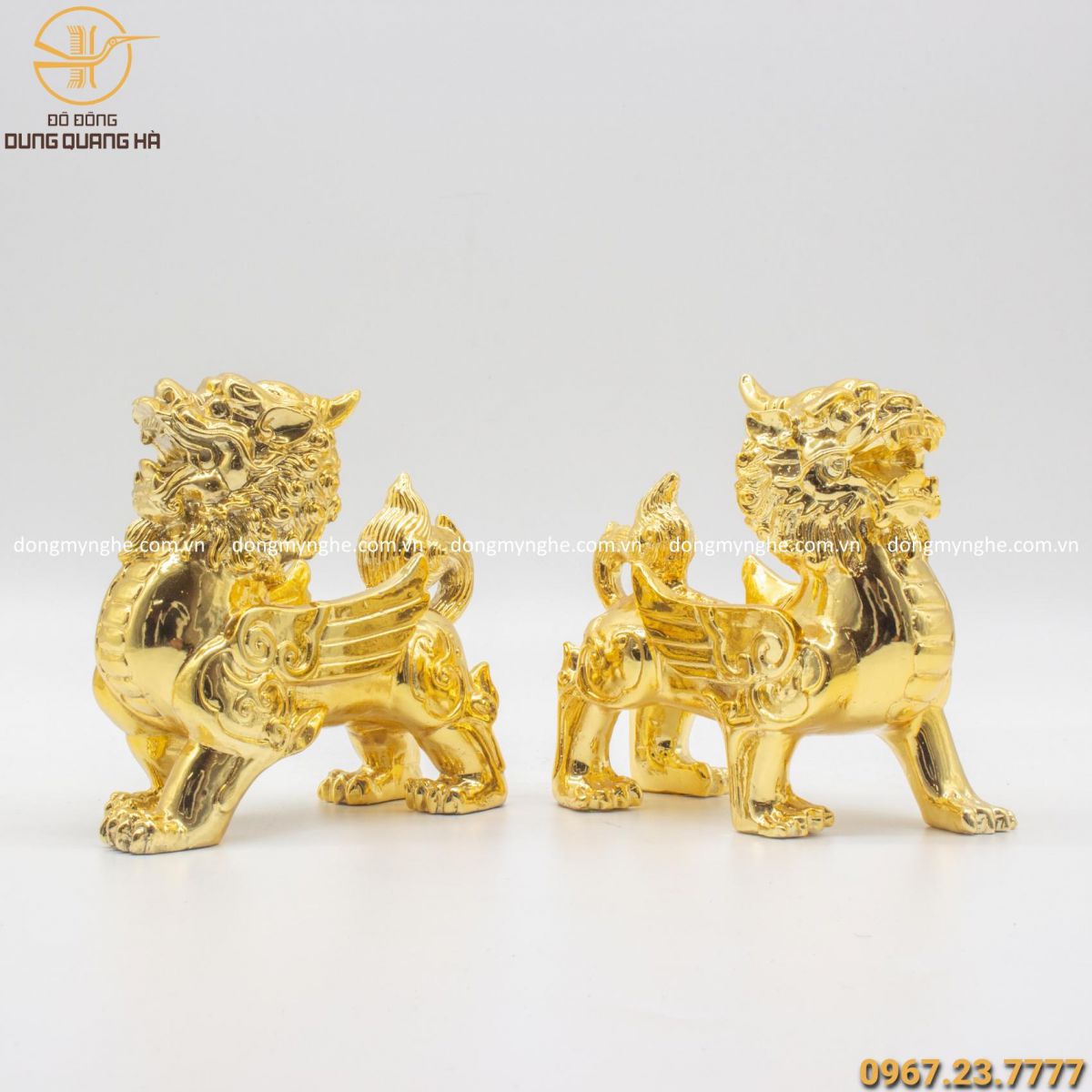 Tỳ Hưu phong thủy mạ vàng trưng bày phòng khách, bàn làm việc mua tỳ hưu để bàn