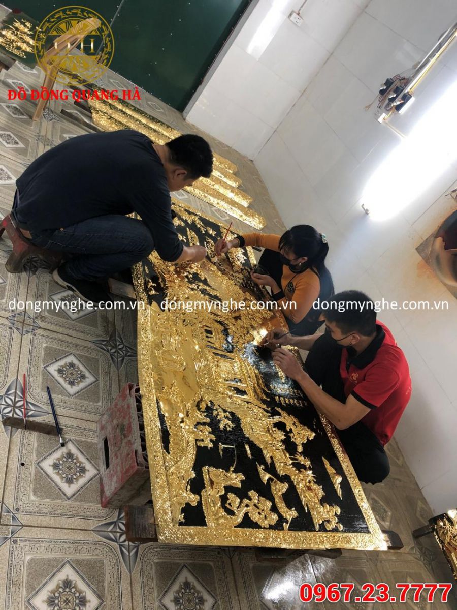 dát vàng 9999 tranh đồng và hoành phi câu đối