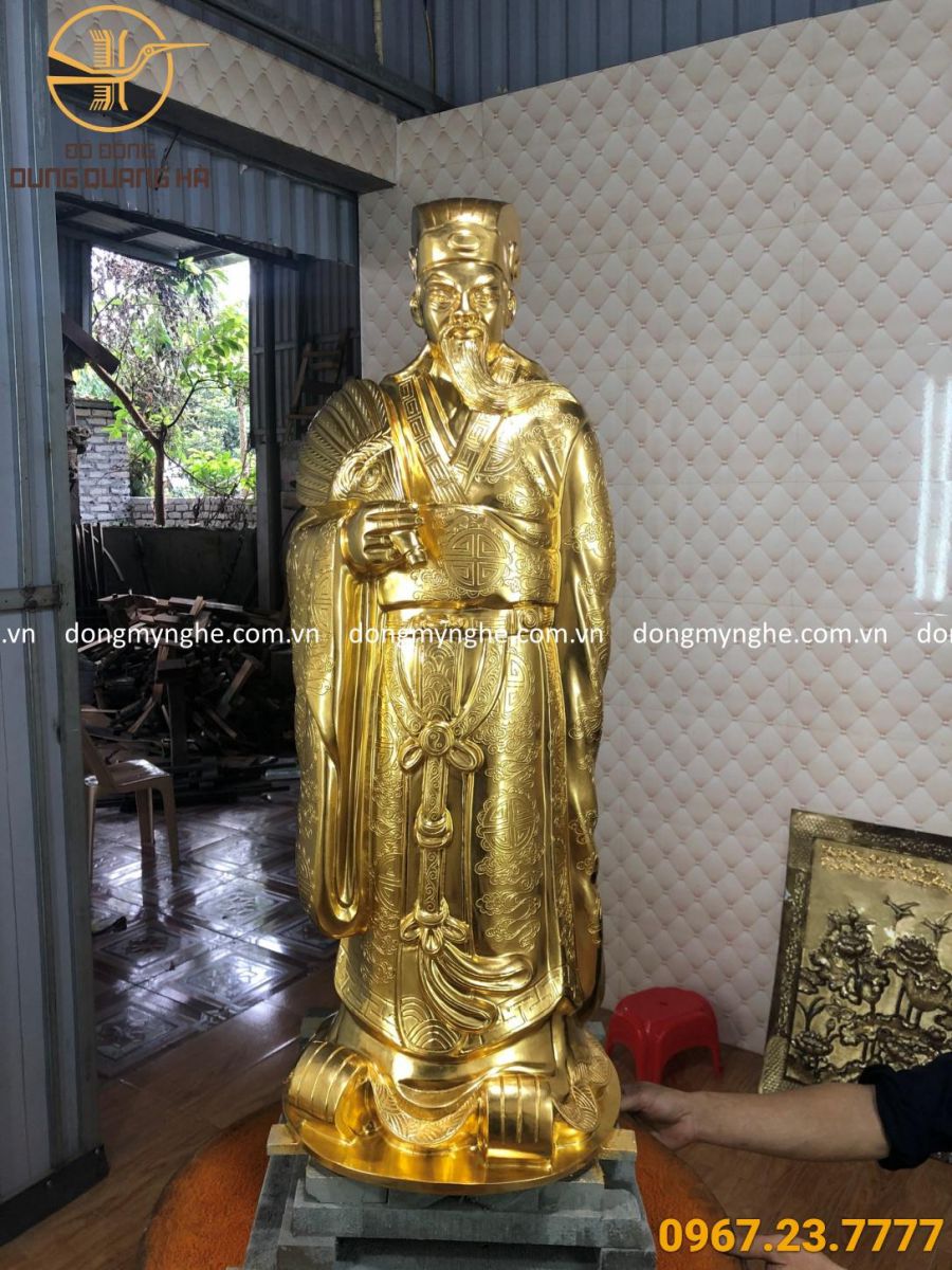 dát vàng tượng khổng minh cao 90cm dát vàng tượng khổng minh cao 90cm