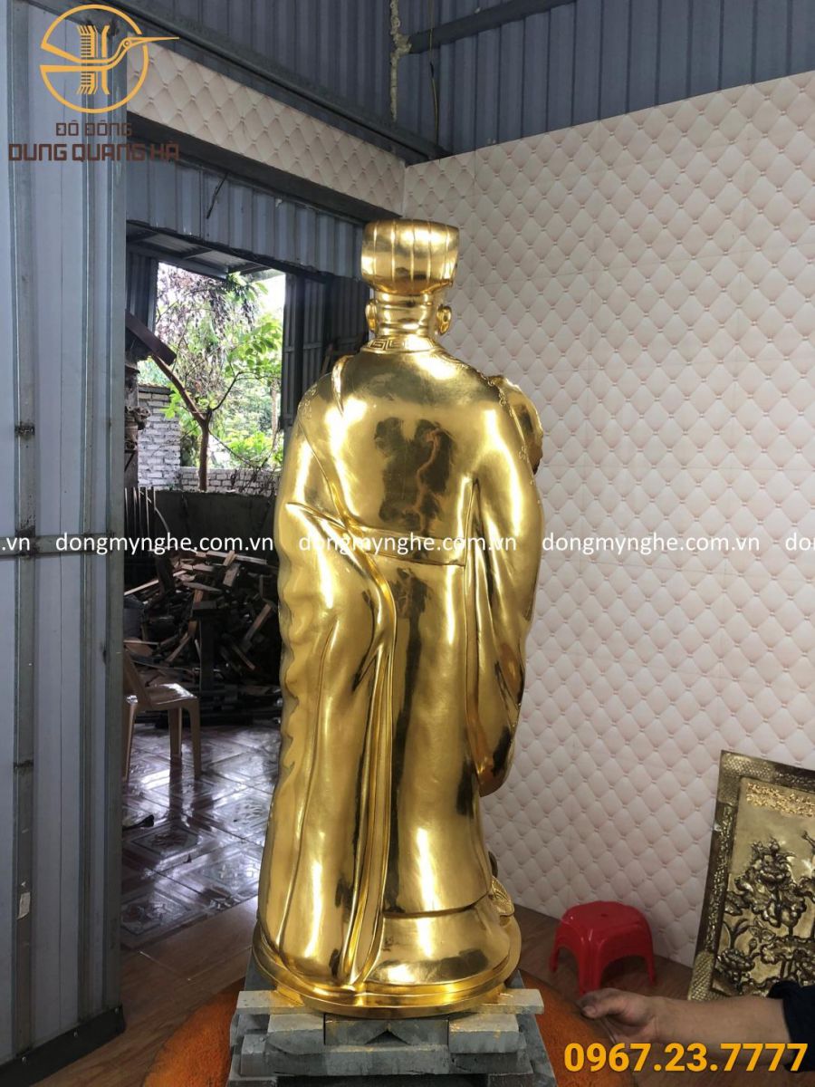 dát vàng tượng khổng minh cao 90cm dát vàng tượng khổng minh cao 90cm