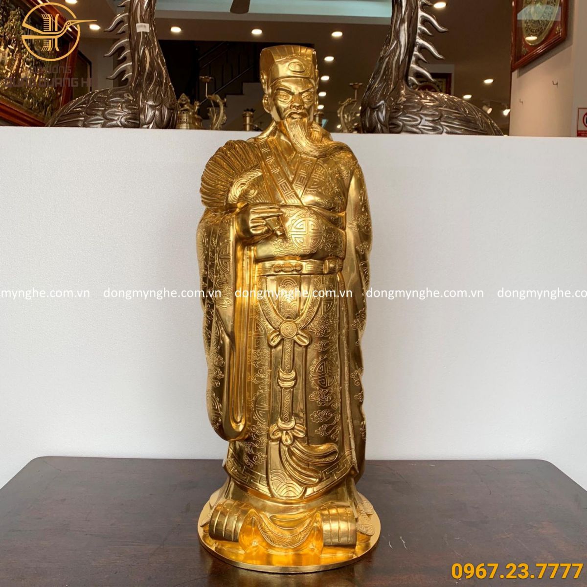dát vàng tượng khổng minh cao 90cm dát vàng tượng khổng minh cao 90cm
