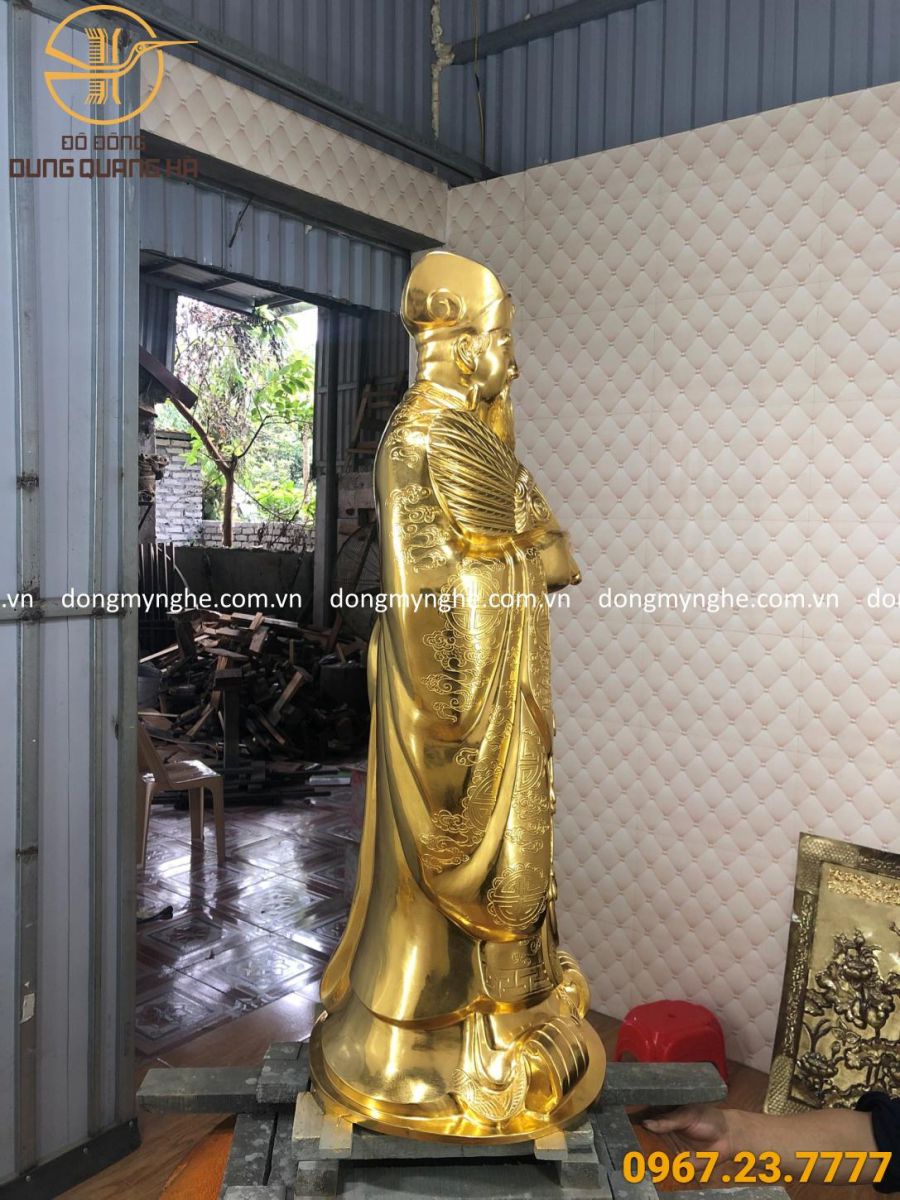 dát vàng tượng khổng minh cao 90cm dát vàng tượng khổng minh cao 90cm