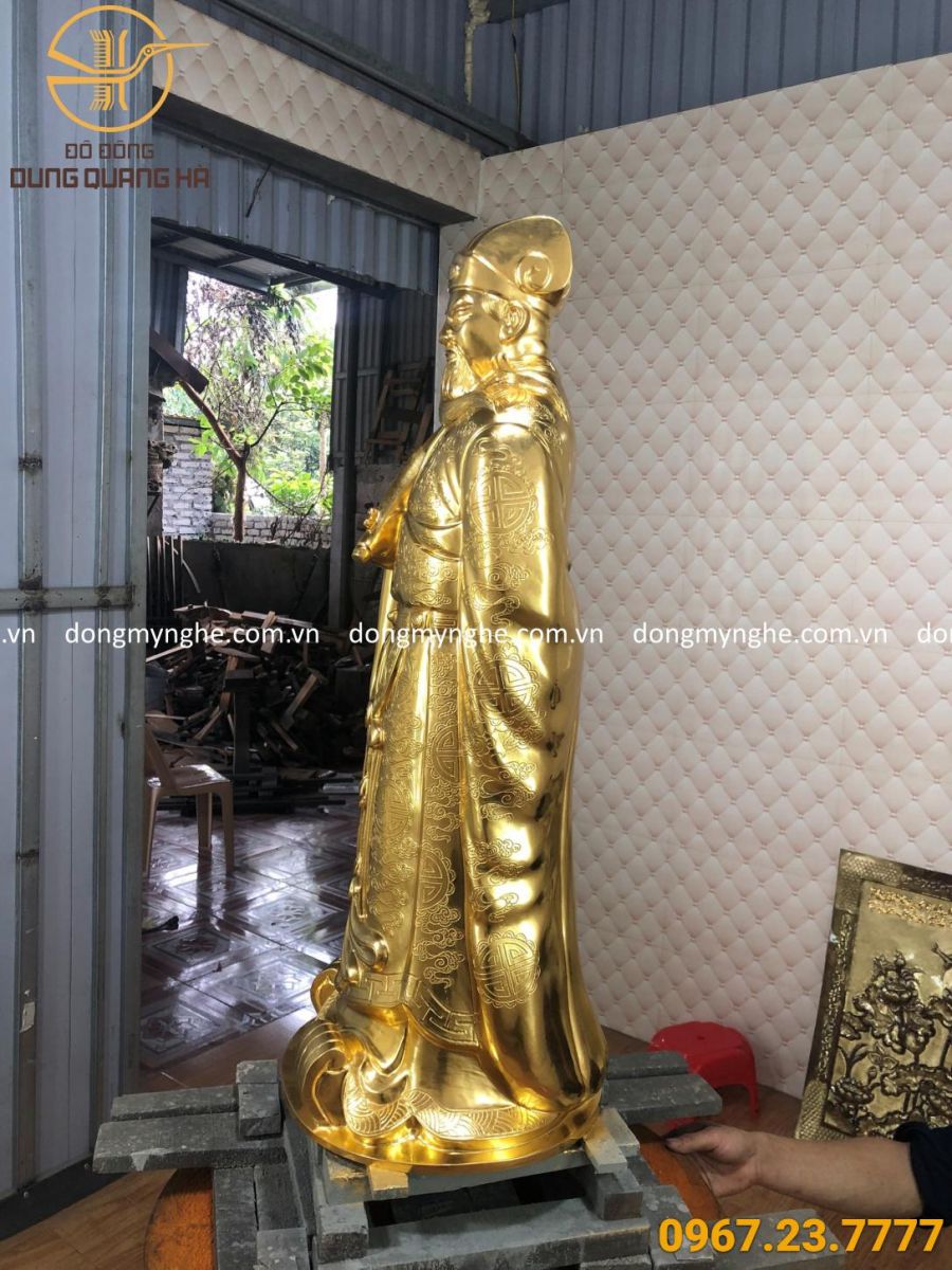 dát vàng tượng khổng minh cao 90cm dát vàng tượng khổng minh cao 90cm