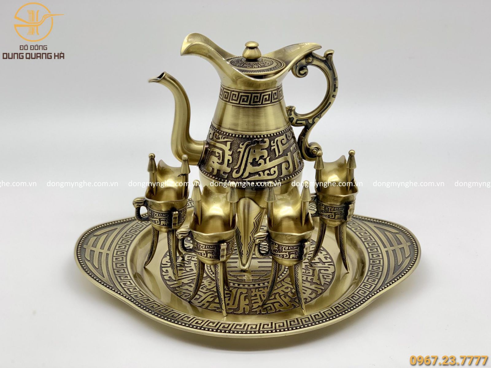 bộ ấm chén bằng đồng  bộ ấm chén bằng đồng