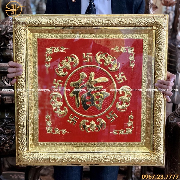 tranh chữ dát vàng 