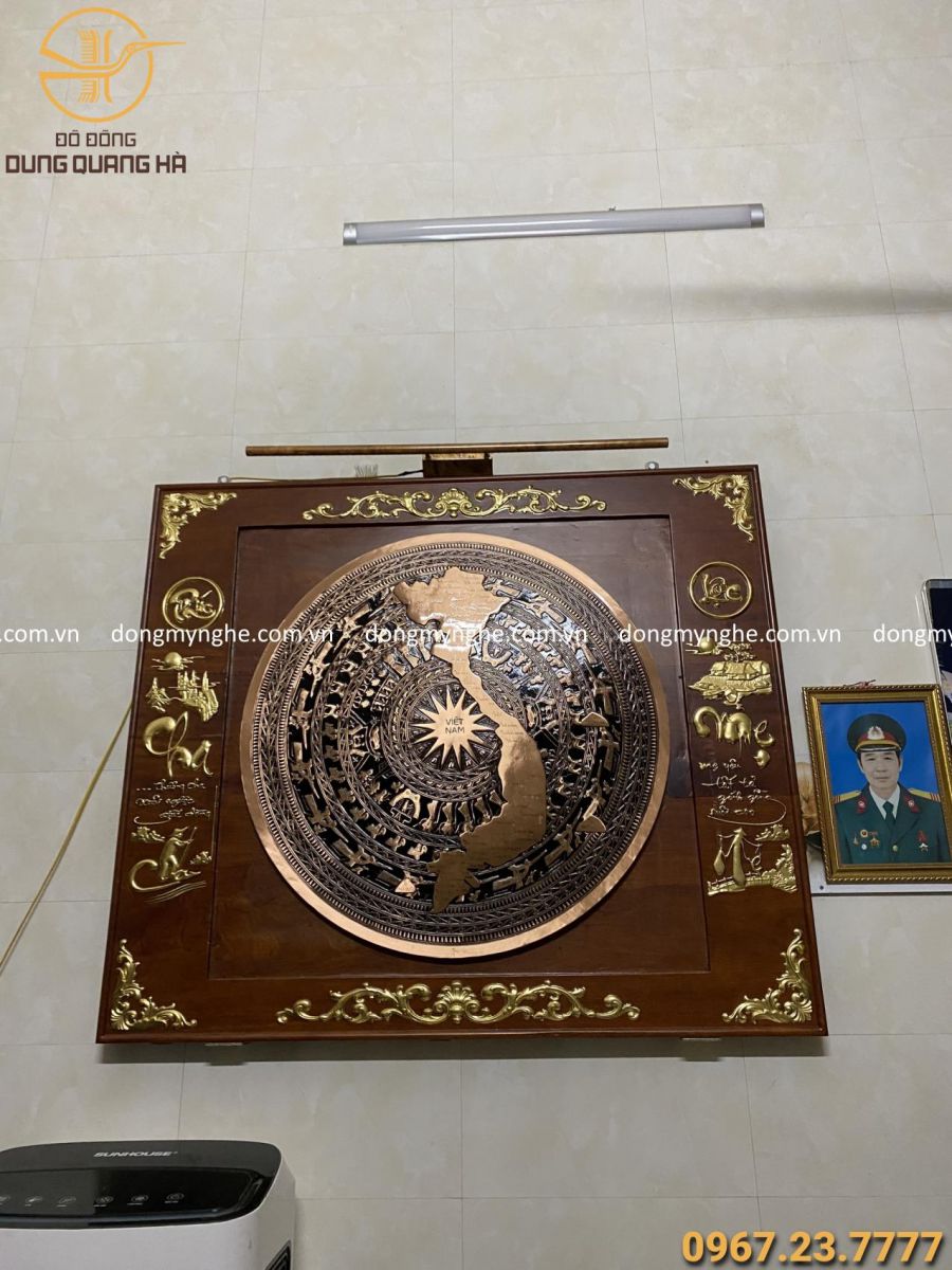 treo tranh mặt trống đồng  treo tranh mặt trống đồng