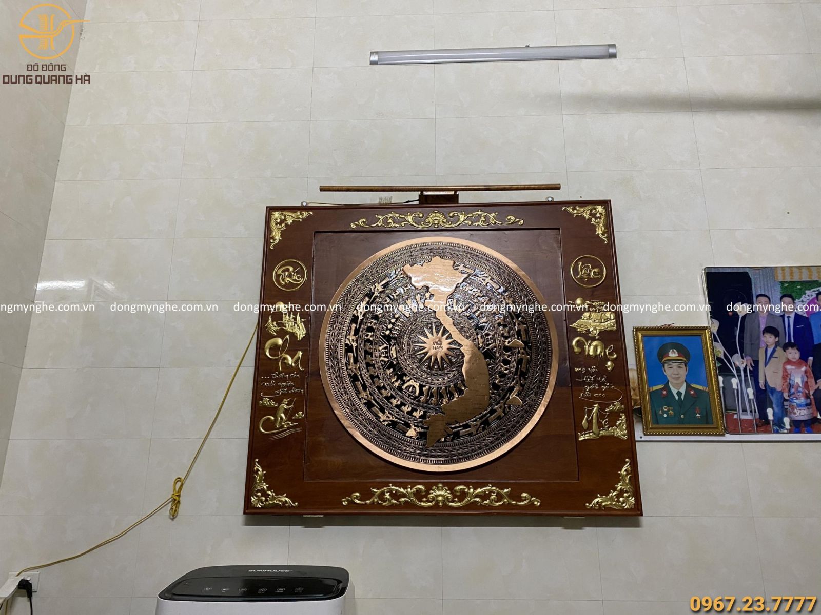 treo tranh mặt trống đồng  treo tranh mặt trống đồng