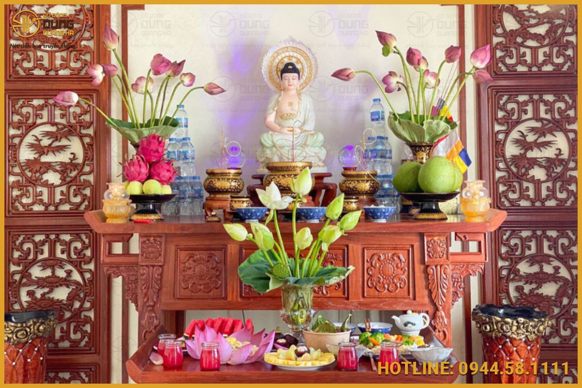 Trên bàn thờ Phật để mấy ly nước là chuẩn nhất?