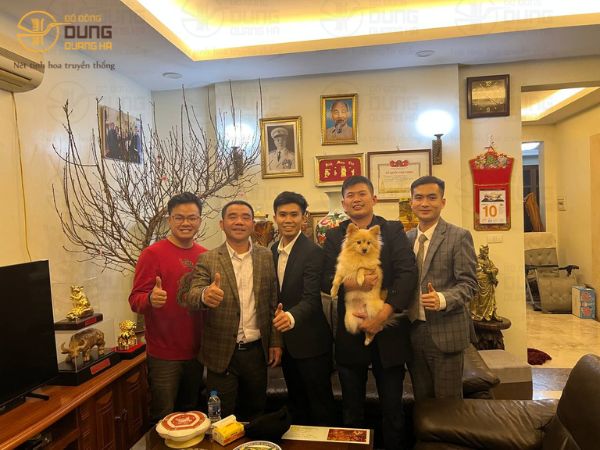 Giao và lắp đặt bộ đồ thờ khảm ngũ sắc cao 70cm cho khách tại Hà Nội