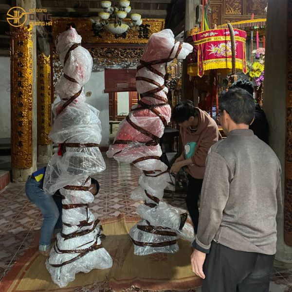 Bàn giao Đôi hạc cao 2m2 tại Di tích lịch sử cấp quốc gia - Đình Trung - Lạt Dương - Hồng Thái - Phú Xuyên - Hà Nội