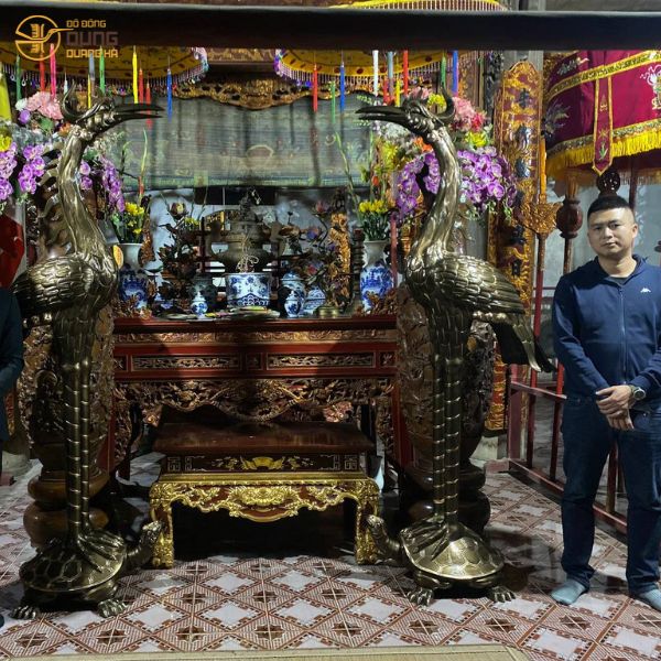 Bàn giao Đôi hạc cao 2m2 tại Di tích lịch sử cấp quốc gia - Đình Trung - Lạt Dương - Hồng Thái - Phú Xuyên - Hà Nội