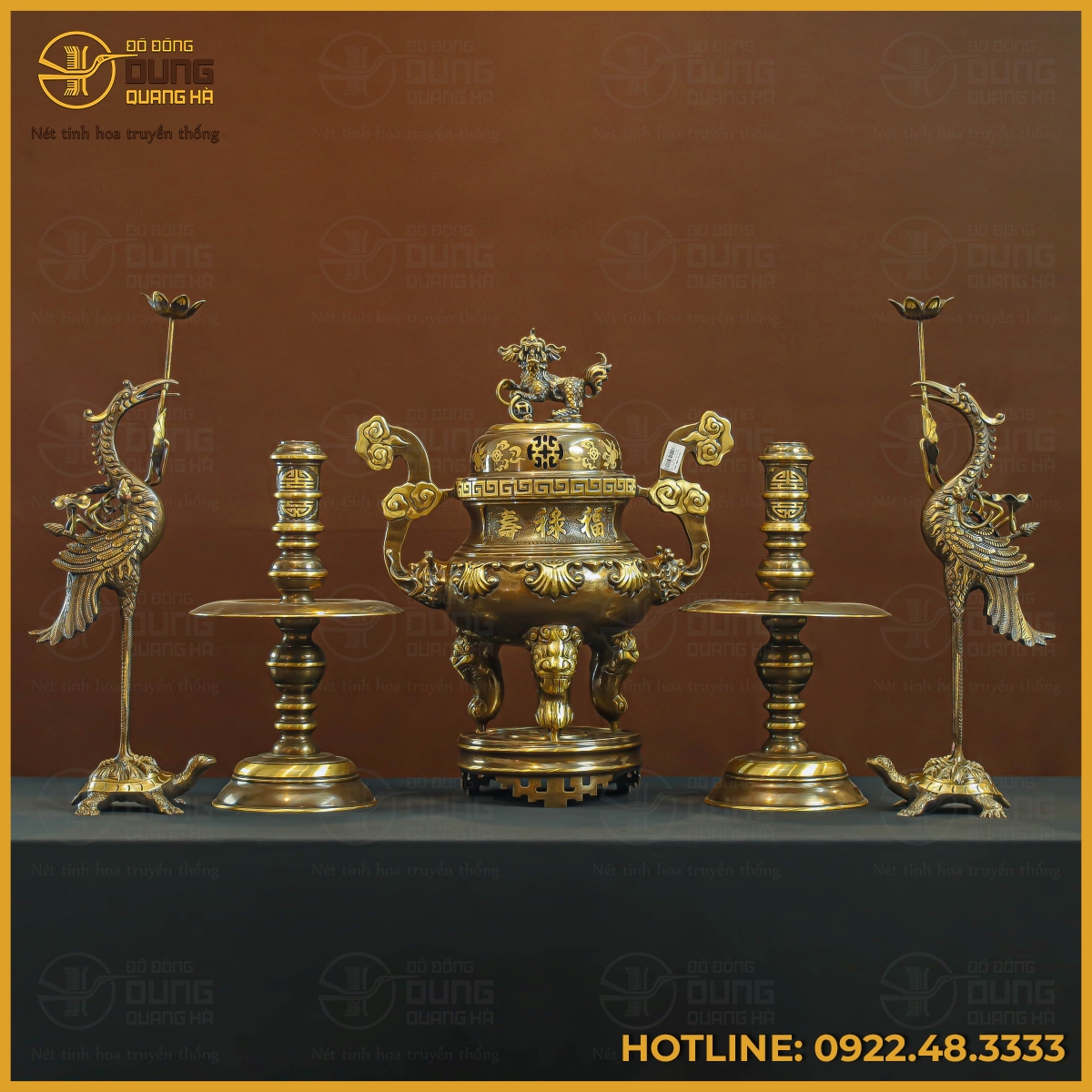 Bộ đỉnh đồng ngũ sự bằng đồng hai công nghệ