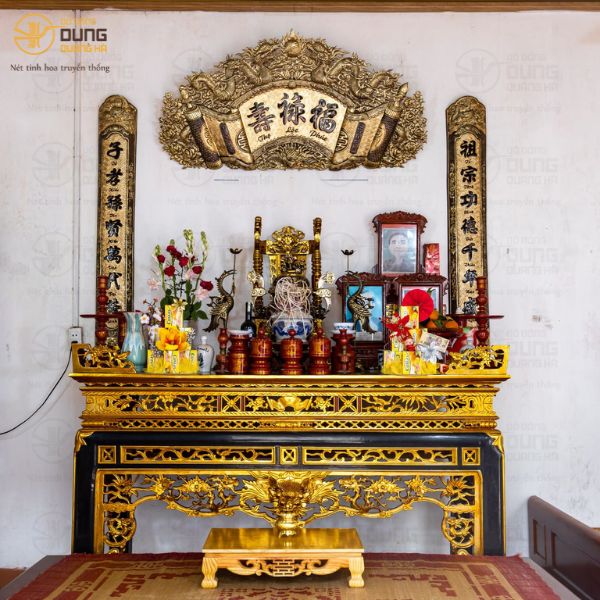 Giao lắp đặt cuốn thư câu đối và bộ tam sự hạc đồng 2 công nghệ cho khách ở Ba Vì - Hà Nội