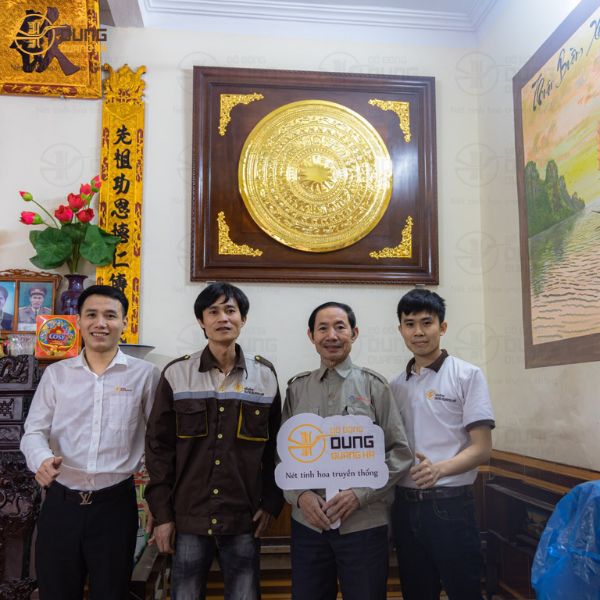 Bàn Giao Lắp Đặt Mặt Trống Mạ Vàng 1m cho khách tại Bắc Ninh