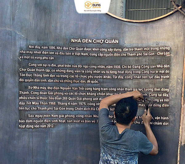 Lắp đặt Bia tưởng niệm 3m6 x 3m nhà đèn công ty Cổ Phần LANDSAIGON