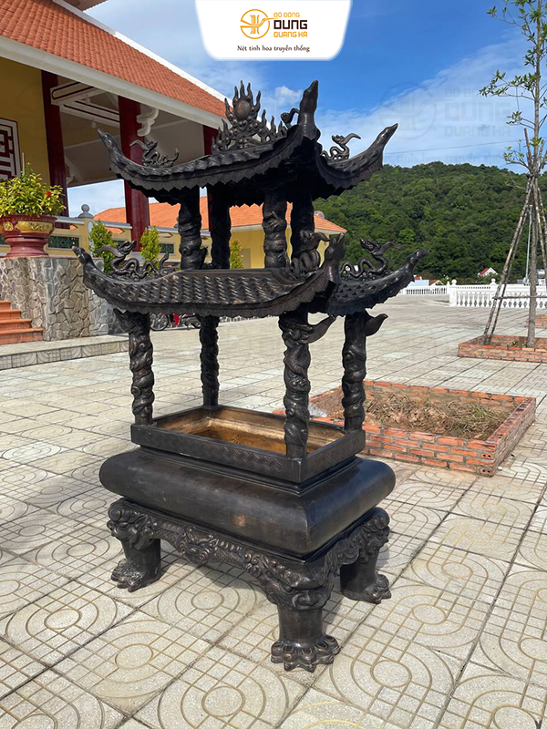 Lắp đặt lư hoá vàng đồng đỏ cao 2m -Tượng Bác Hồ dát vàng cao 1m5 - Chuông đồng đỏ 600kg tại Nhà Tưởng Niệm - Nghĩa Trang các anh Hùng liệt sỹ Đảo Phú Quốc