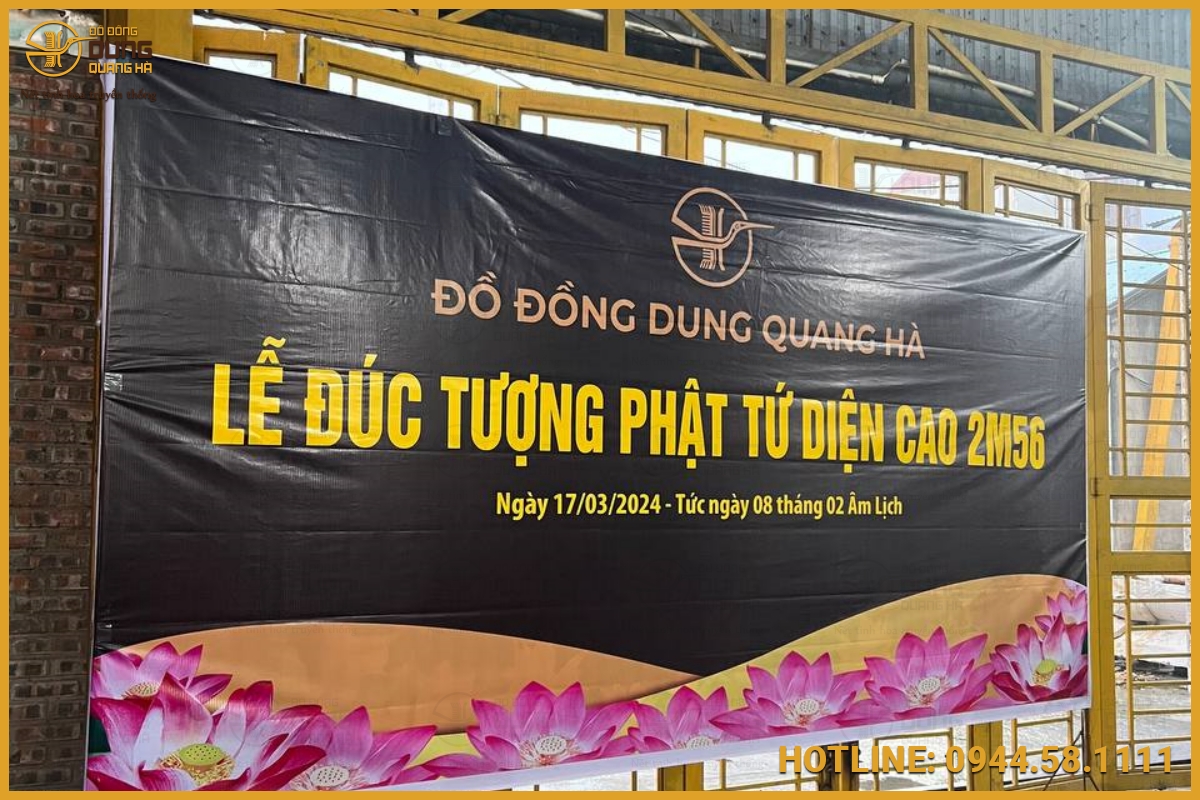Lễ đúc tượng Phật tứ diện cao 2m56 tại xưởng đồ đồng Dung Quang Hà
