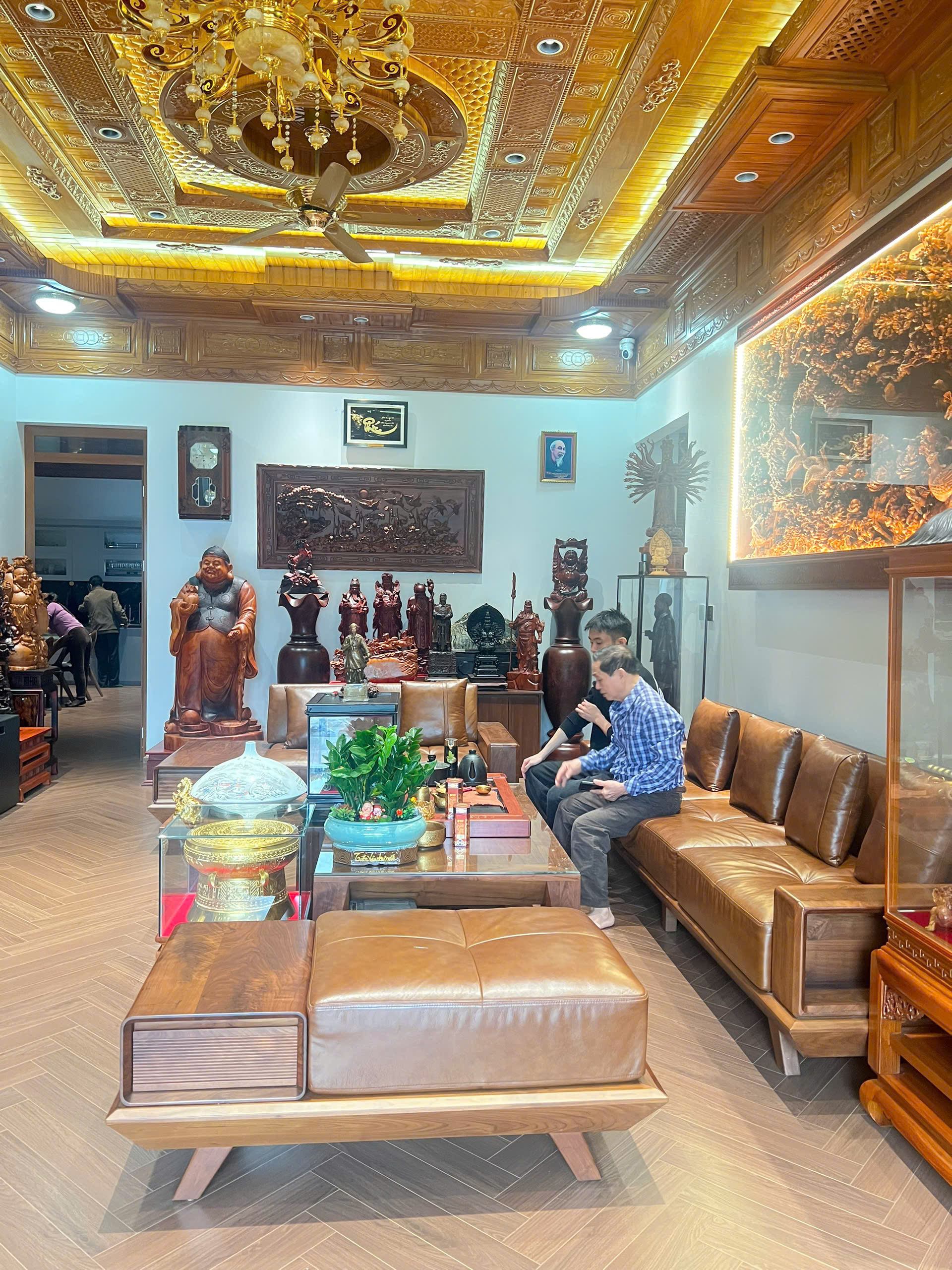 Hoàn thiện và bàn giao quả trống 40cm dát vàng cho khách hàng tại Hưng Yên