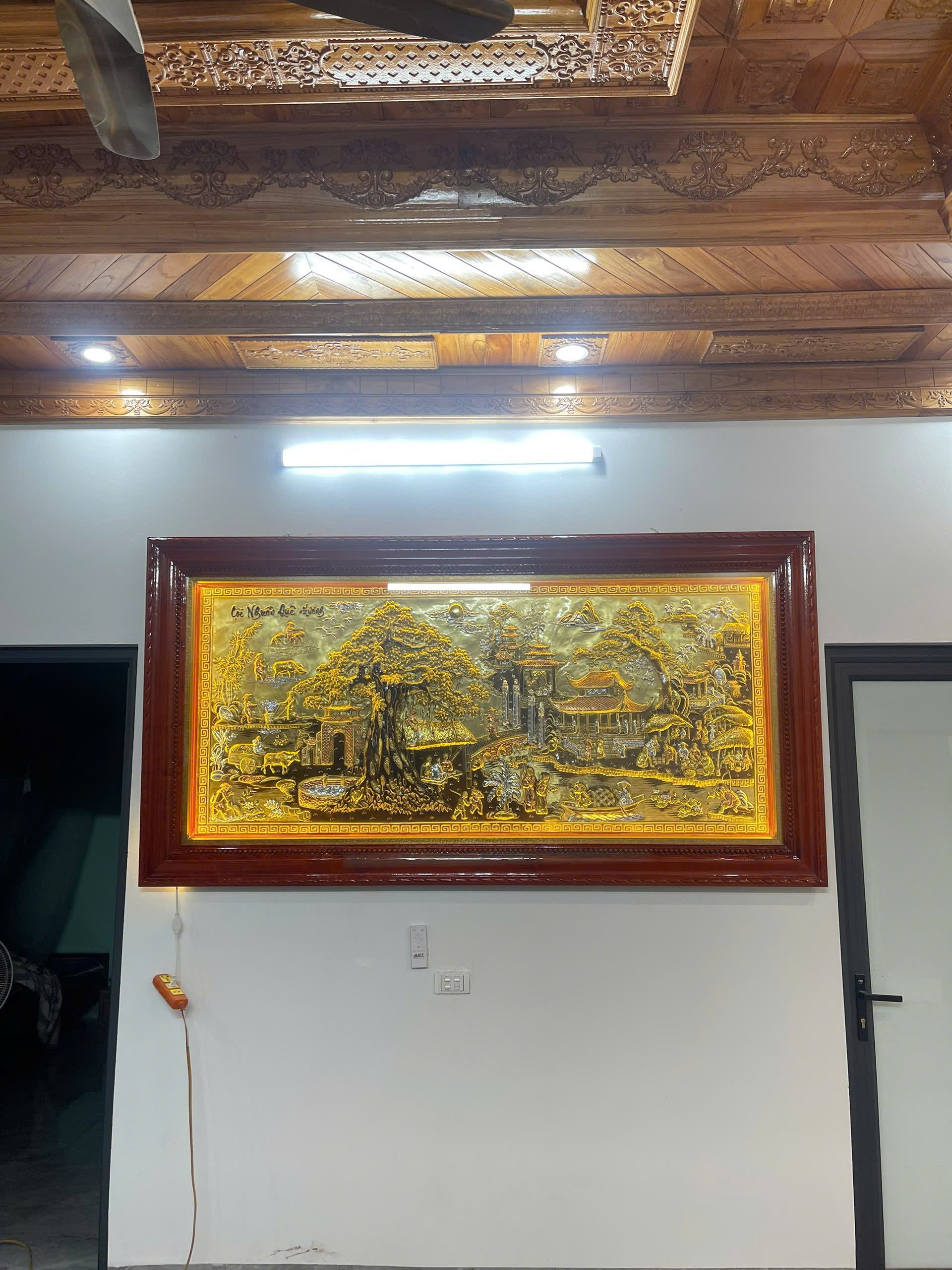 Bàn giao, lắp đặt tranh cội nguồn quê hương 2m3x1m2 tại xã Tân Minh Tỉnh Ninh Bình