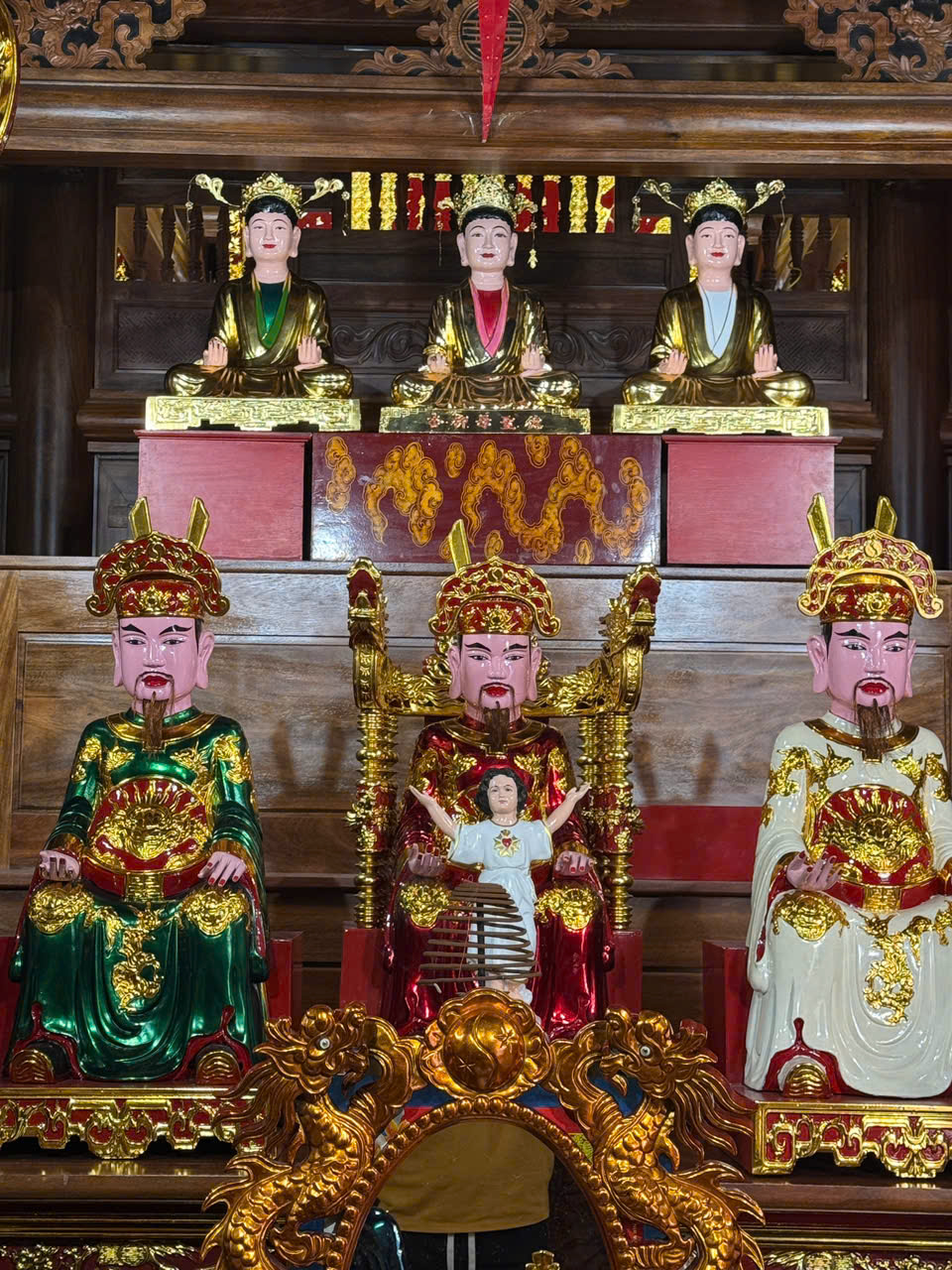 An vị tượng Mẫu Đệ Nhị , Mẫu Đệ Tam , Nguyễn Minh Không dát vàng