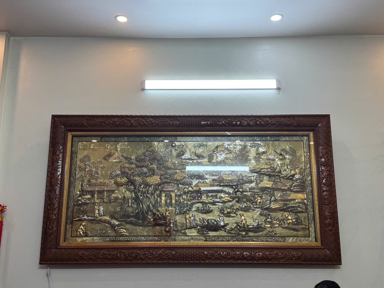 Hoàn thiện và lắp đặt tranh đồng quê kích thước 2m3 x 1m2 cho khách hàng tại Phát Diệm - Kim Sơn - Ninh Bình