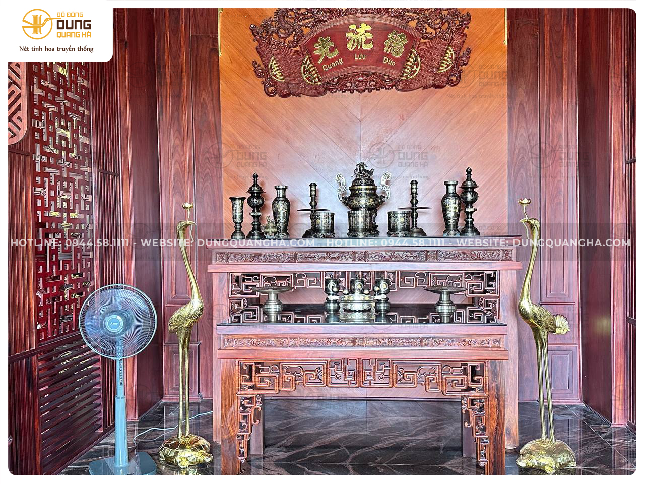 Giao bộ đồ thờ khảm ngũ sắc khách hàng tại Bình Dương
