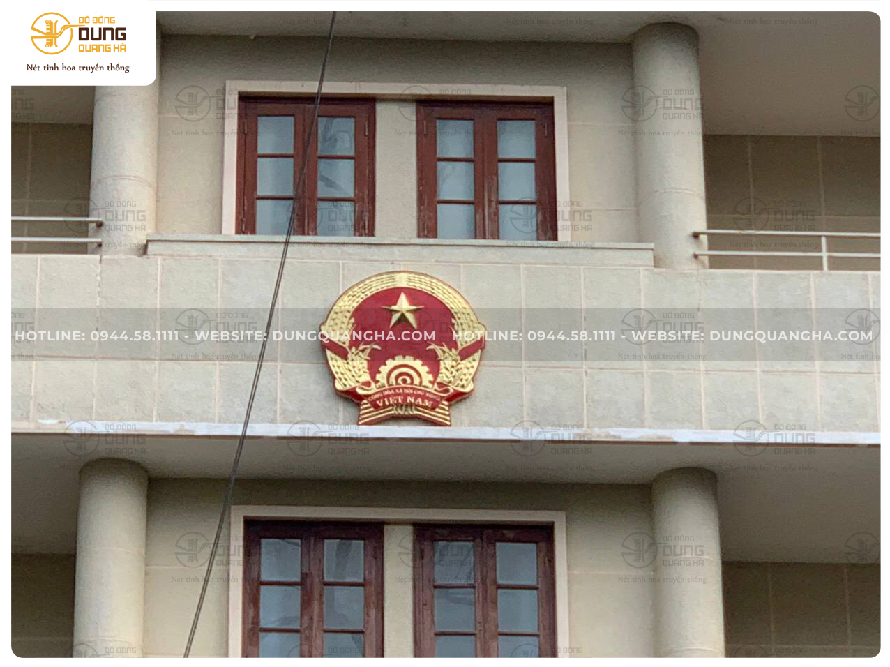 Giao và lắp đặt Quốc Huy 1m4 tại Văn phòng Chính Phủ - TP.HCM