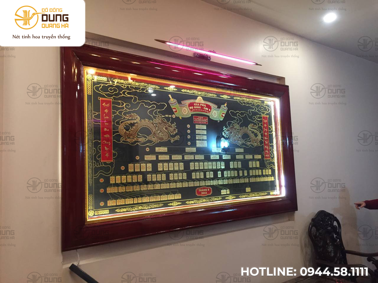 Giao và lắp đặt Bức Gia Phả khách Gia Viễn - Ninh Bình!