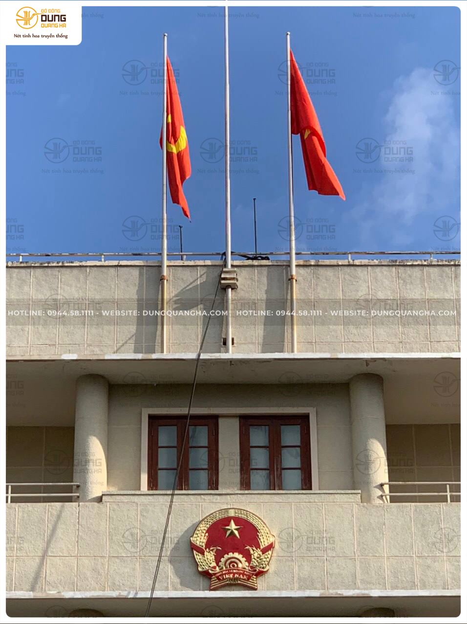 Giao và lắp đặt Quốc Huy 1m4 tại Văn phòng Chính Phủ - TP.HCM