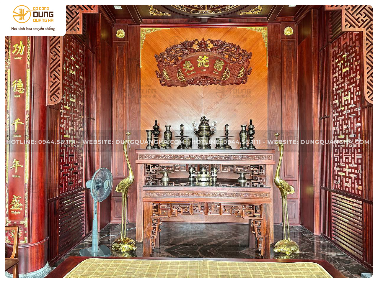 Giao bộ đồ thờ khảm ngũ sắc khách hàng tại Bình Dương