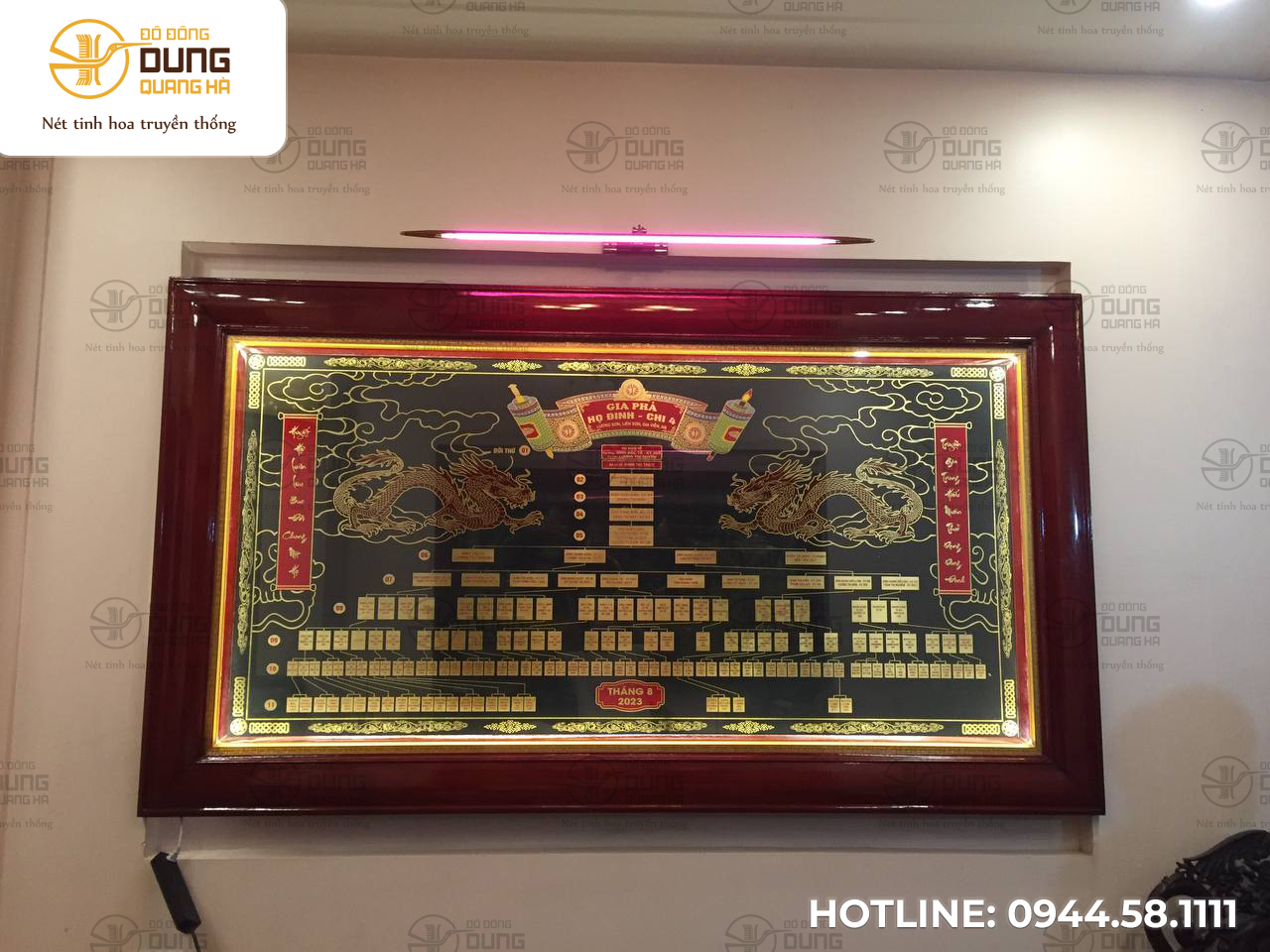 Giao và lắp đặt Bức Gia Phả khách Gia Viễn - Ninh Bình!
