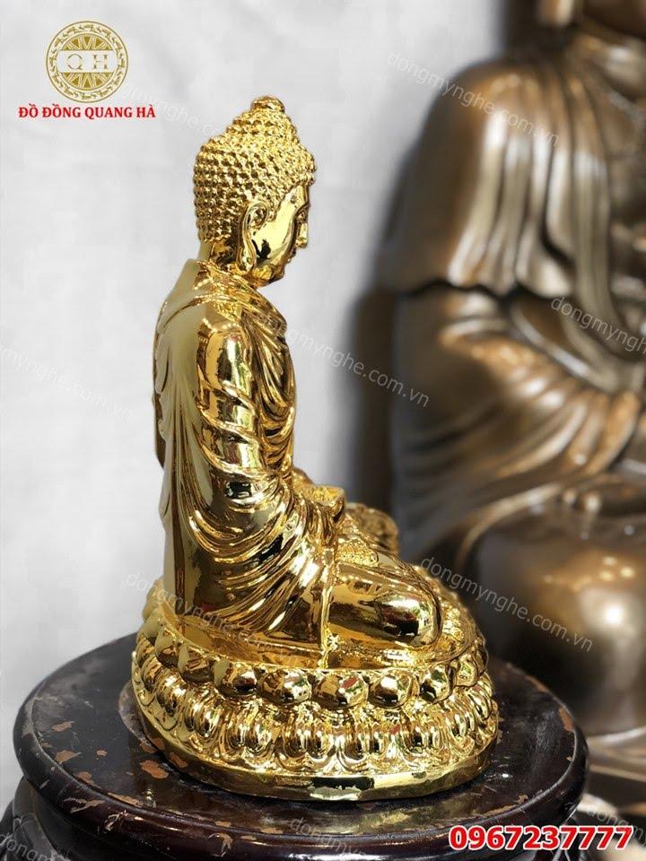 Tượng Phật Thích Ca bằng đồng mạ vàng 24k