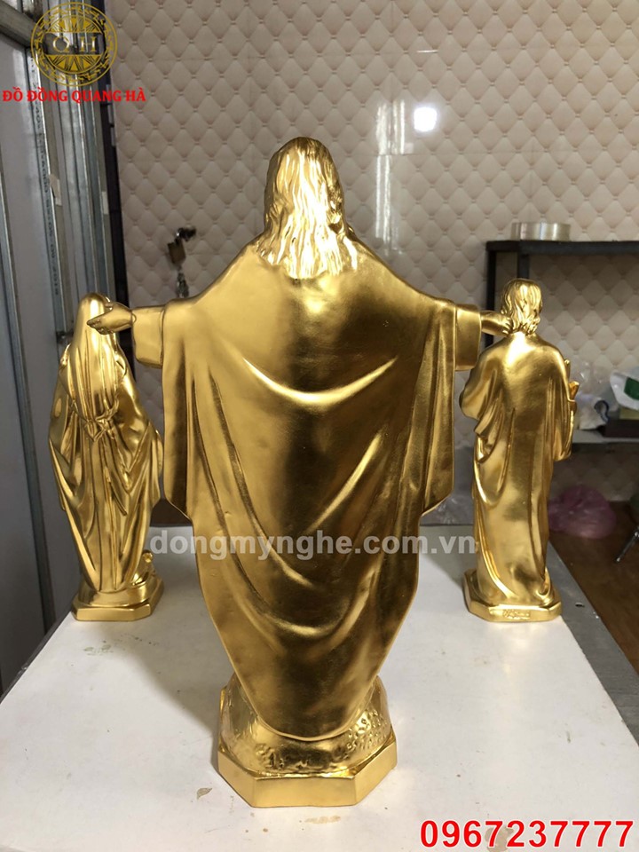 Bộ tượng Thiên Chúa bằng đồng thếp vàng 9999 tinh xảo