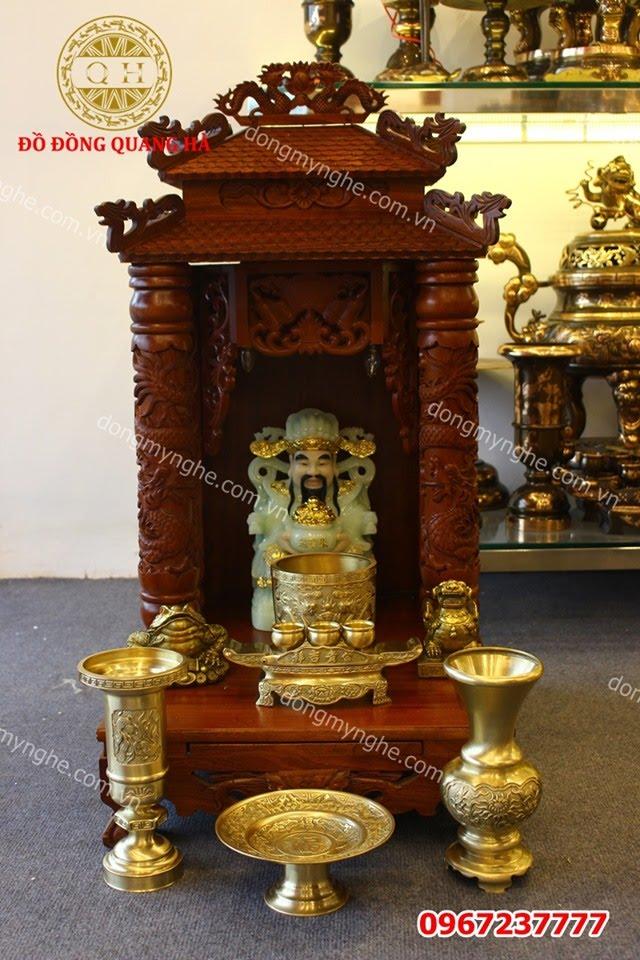 Bộ bàn thờ Thần Tài đầy đủ tinh xảo mẫu được ưa dùng