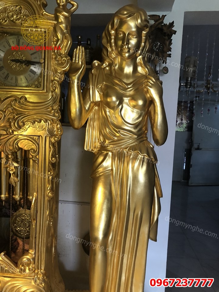 Tượng đồng nghệ thuật thếp vàng phong cách Châu Âu cổ điển