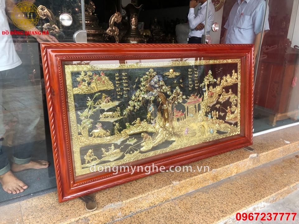Bức tranh đồng quê Việt Nam bằng đồng đẹp tinh xảo