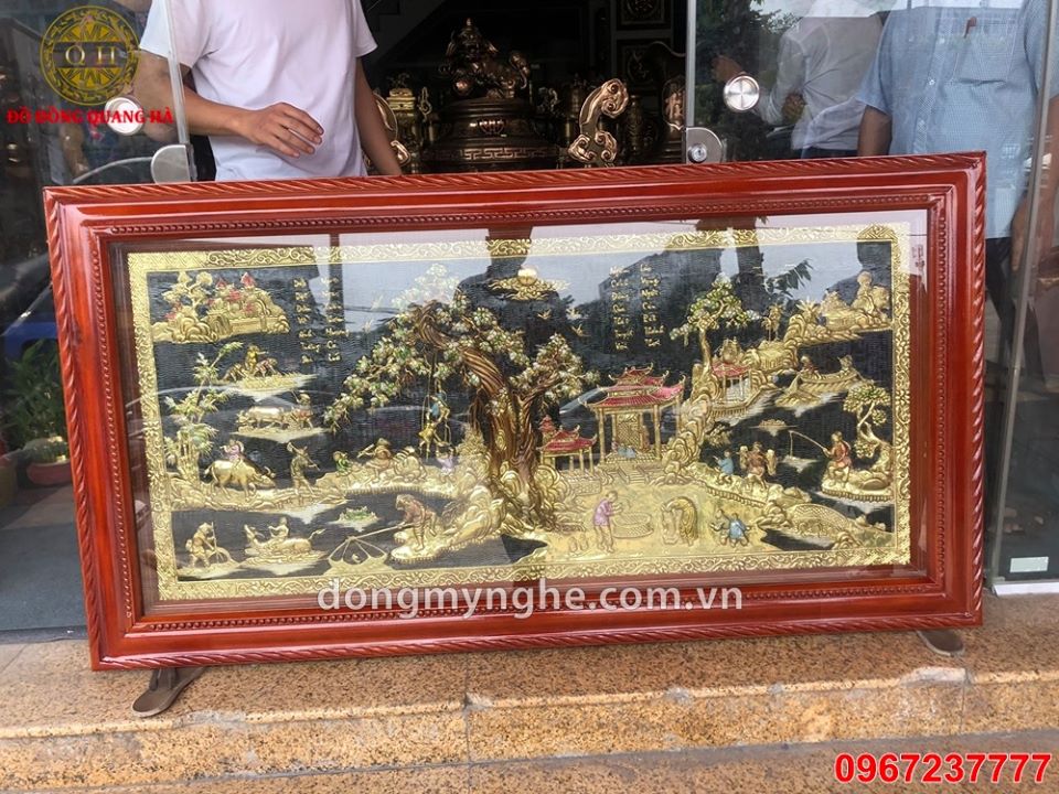 Bức tranh đồng quê Việt Nam bằng đồng đẹp tinh xảo