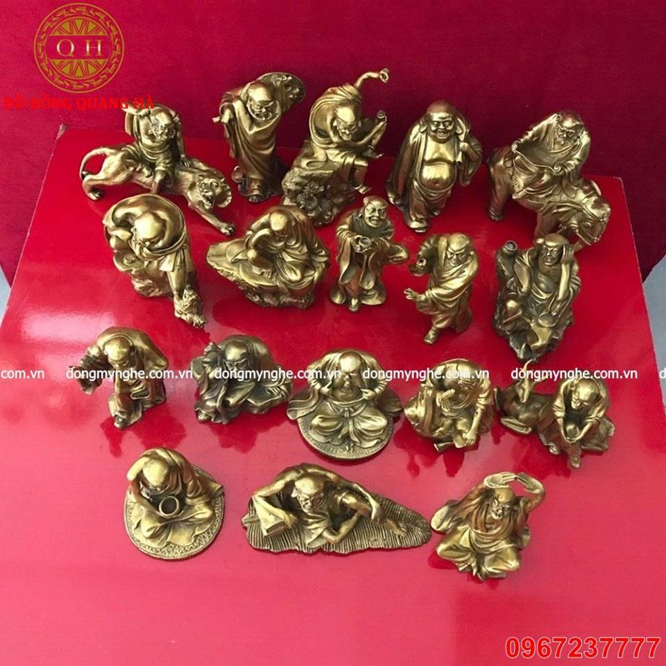 Bộ tượng 18 vị La Hán bằng đồng cỡ nhỏ