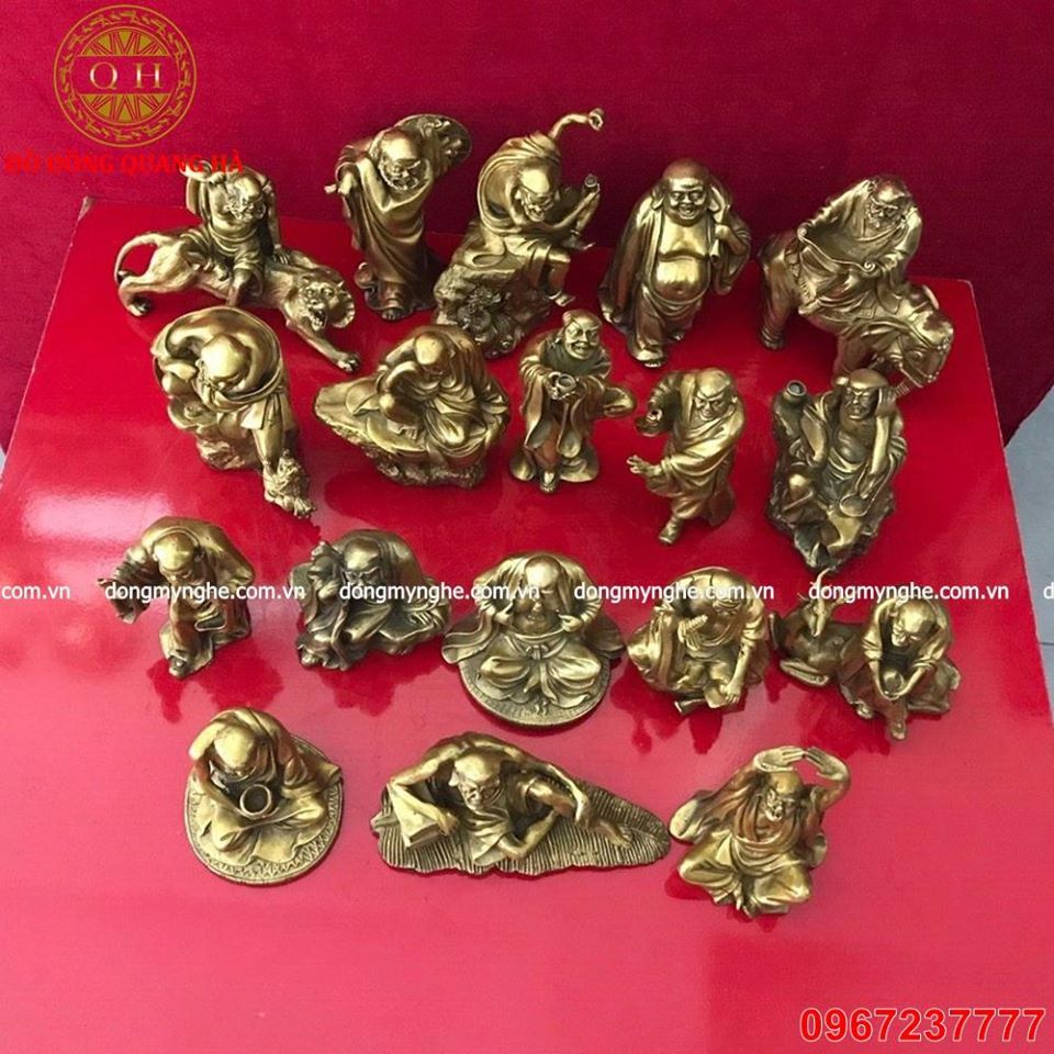 Bộ tượng 18 vị La Hán bằng đồng cỡ nhỏ
