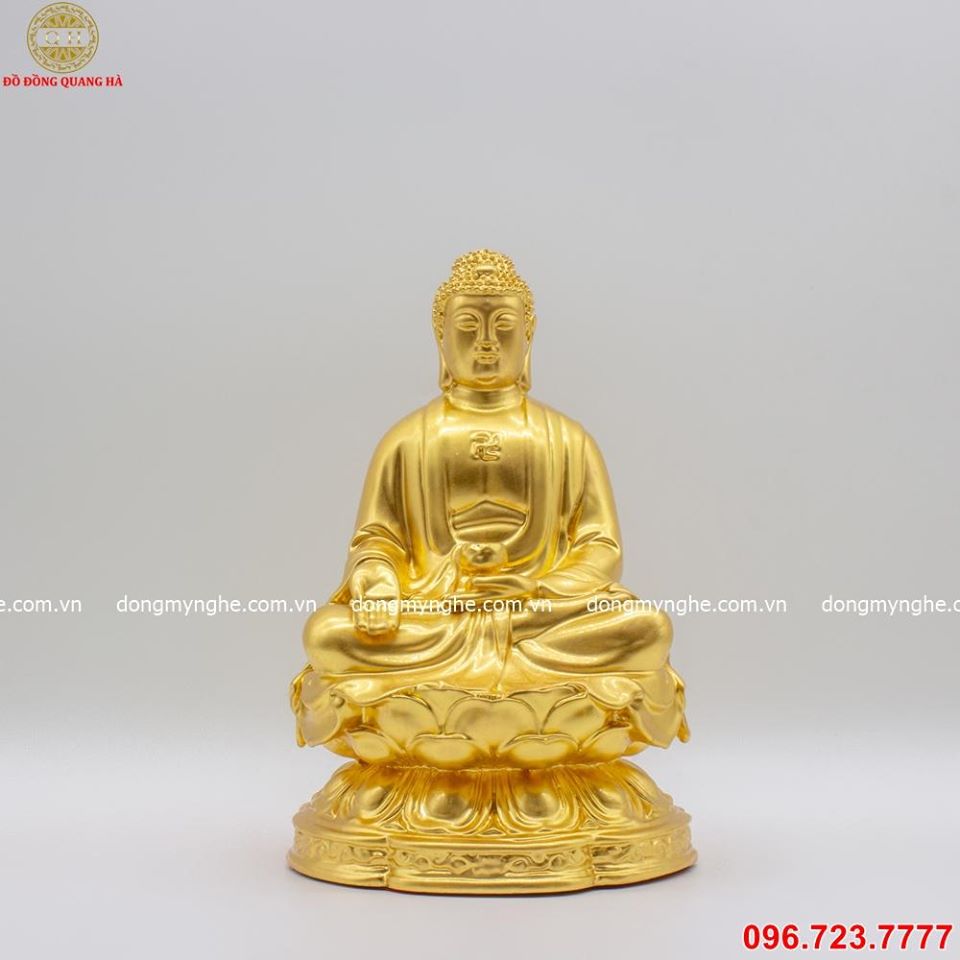 Bộ tượng tam thế Phật bằng đồng thếp vàng 9999