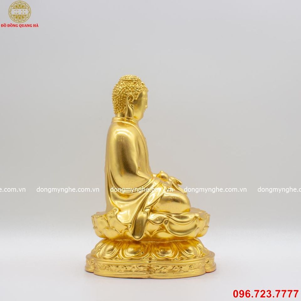 Bộ tượng tam thế Phật bằng đồng thếp vàng 9999