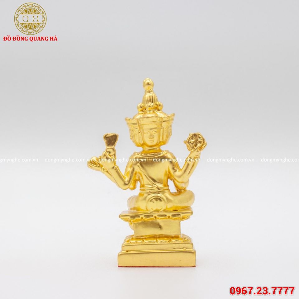 Tượng Phật tứ diện thếp vàng 9999