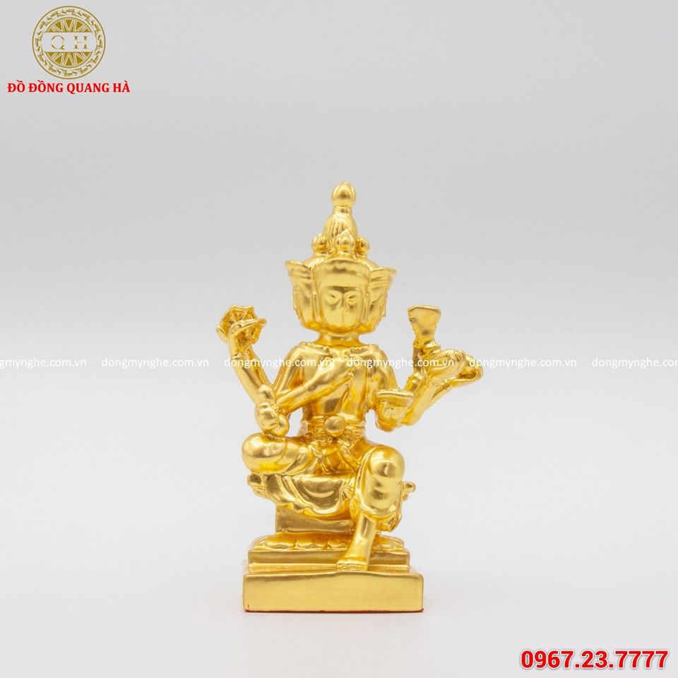 Tượng Phật tứ diện thếp vàng 9999