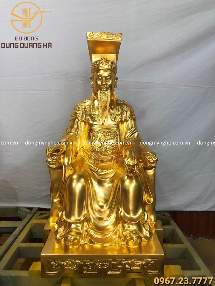Tượng Ngọc Hoàng Thượng Đế dát vàng 9999 cao 60 cm