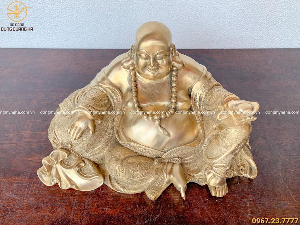 Tượng Phật Di Lặc ngồi bằng đồng cát tút mẫu 2 tinh xảo
