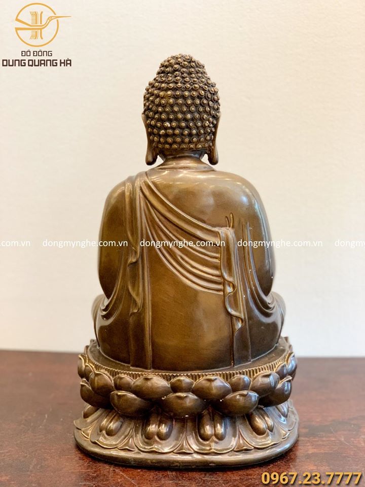 Tượng Phật A Di Đà cao 40cm bằng đồng vàng hun đen