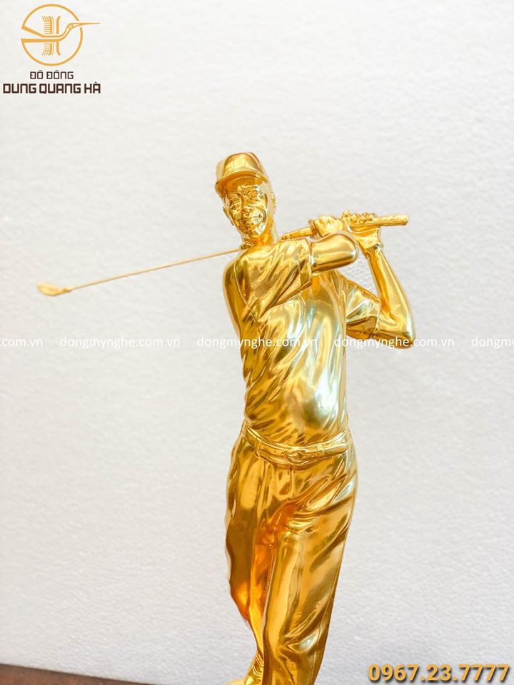 Tượng đồng nghệ thuật vận động viên chơi golf thếp vàng
