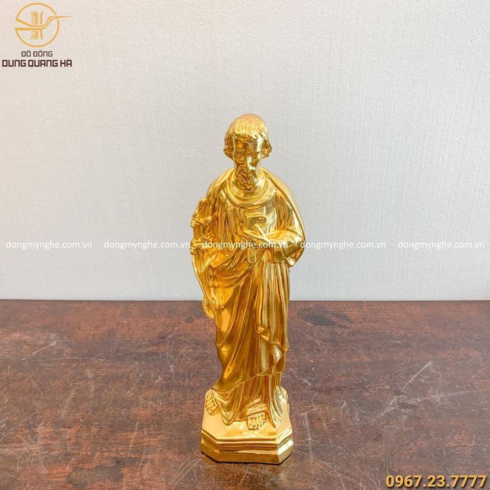 Tượng Thiên Chúa giáo bằng đồng dát vàng cao 40 cm