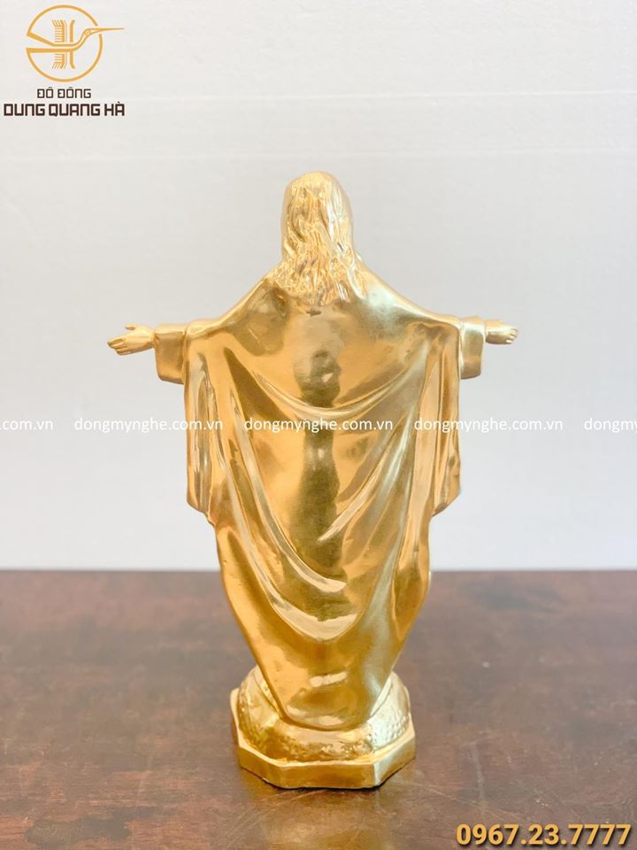 Tượng Chúa bằng đồng dát vàng 9999 cao 40cm đẹp tôn nghiêm