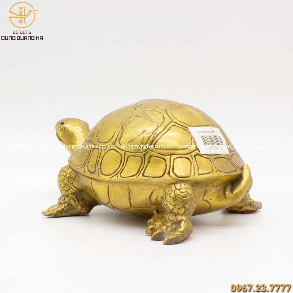 Tượng rùa bằng đồng vàng thiết kế độc đáo cao 20cm